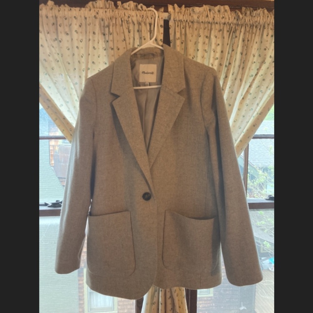 Madewell Oversized Single Button Wool Blend Blazer XL